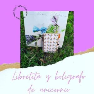 Libreta y bolígrafo unicornios