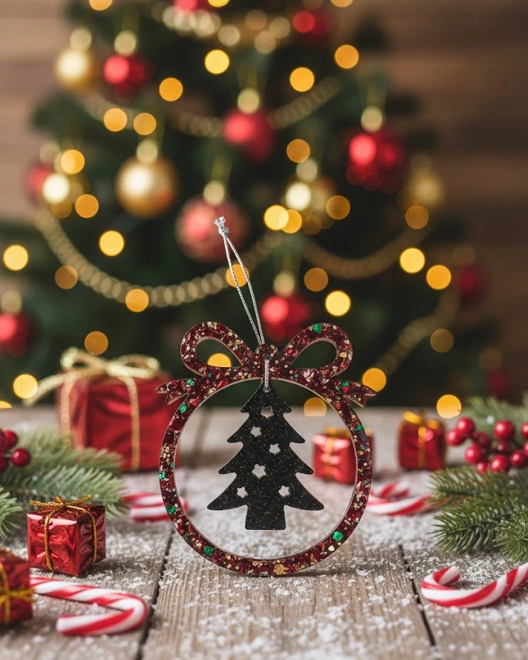 Adornos de árbol en resina epoxi para acompañar tu invierno
