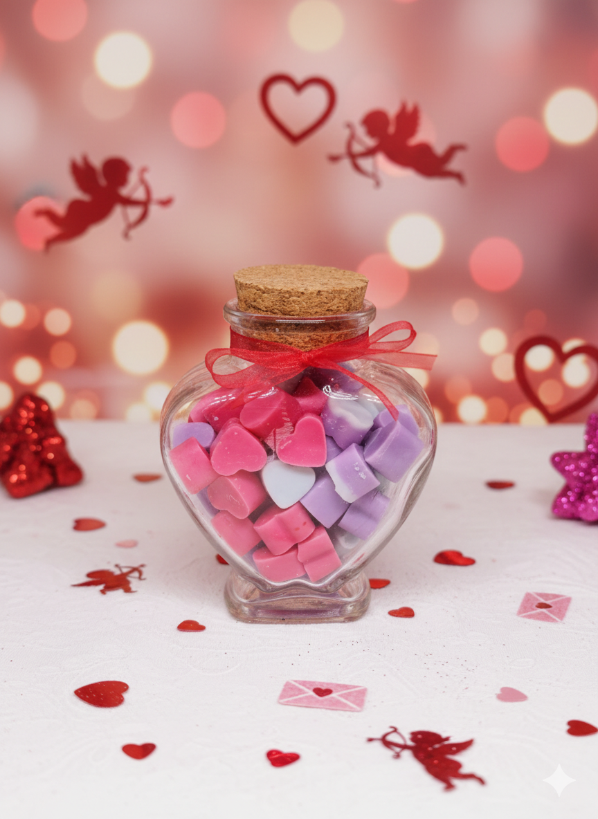 Wax melts en botecito de cristal corazón