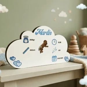 Nube Sublimable Personalizada con Datos de Nacimiento